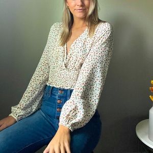 White floral long sleeve